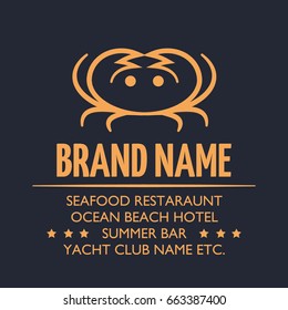 Stylized crab image. Good for logo or icon. Vector template