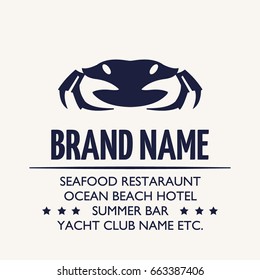 Stylized crab image. Good for logo or icon. Vector template