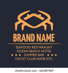 Stylized crab image. Good for logo or icon. Vector template