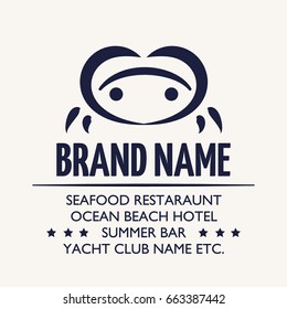 Stylized crab image. Good for logo or icon. Vector template