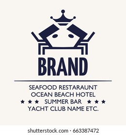 Stylized crab image. Good for logo or icon. Vector template