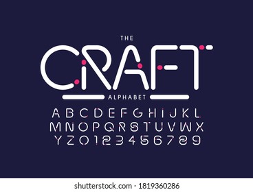 Stylized Craft alphabet font vector