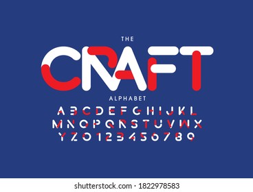 Stylized craft alphabet font vector