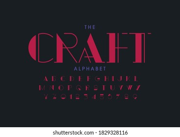 Stylized craft alphabet font vector