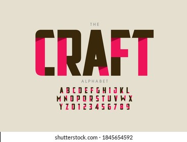 Stylized craft alphabet font vector