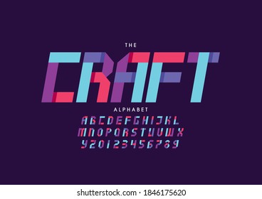 Stylized craft alphabet font vector