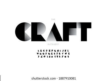 Stylized craft alphabet font vector