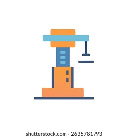 Stylized Crane Machine Illustration on White Background Design