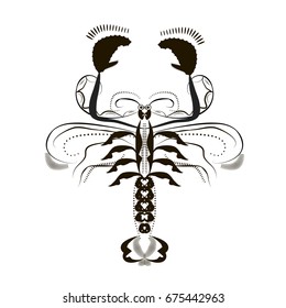 Stylized crayfish an an isolated background.Vector illustration