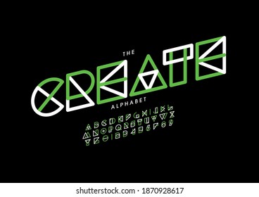 Stylized create alphabet font vector