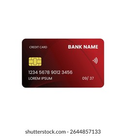 Stylized Credit Card Vector Design for Financial Technology, Online Payments, Banking Transactions, and Digital Wallet Concepts in Flat Illustration