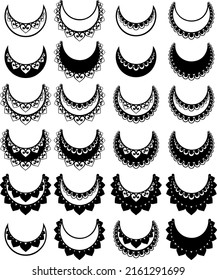 Stylized Crescent Moon Ornamental Set