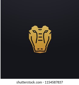 Stylized crocodile head icon illustration. Vector glyph, reptile animal design with golden color