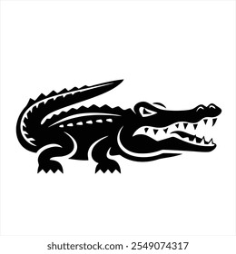 Stylized crocodile, modern fierce emblem