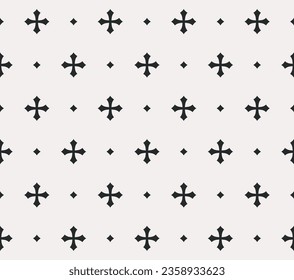 Stylized cross seamless pattern design. Vector illustration.
