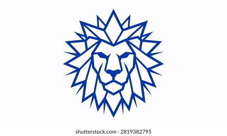 Stylized crystal lion face icon with sharp geometric lines.