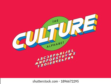 Stylized culture alphabet font vector