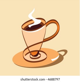 Stylized cup of coffee.