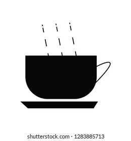 Stylized cup of hot coffee