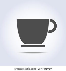Stylized cup icon gray colors. Vector illustration