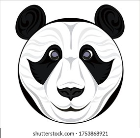 Stilvolles, niedliches Panda-Gesicht für die Verwendung als Symbole, Logo und Design-Element.