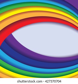 Stylized cutout abstract  background in rainbow colors.Vector illustration.