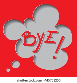 Stylized cutout short messages in a thinking cloud.Vector illustration.