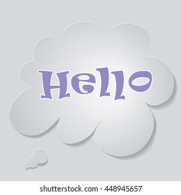  Stylized cutout short messages in a thought cloud.Vector illustration.