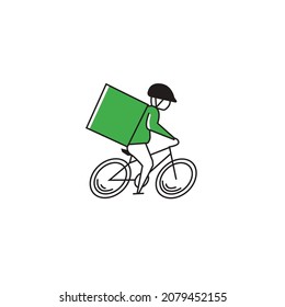 Un ciclista estilizado. Ilustración vectorial. Se puede aplicar como logotipo
