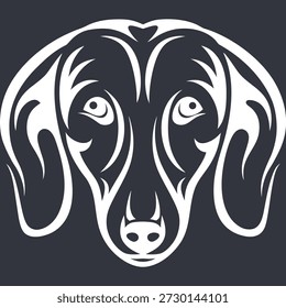 Retrato estilizado de Dachshund - Ilustração vetorial moderna de um companheiro canino amado
