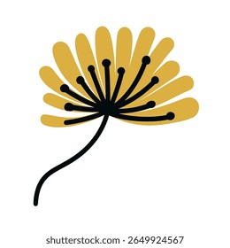 Stylized dandelion blooms centrally displaying design minimalism