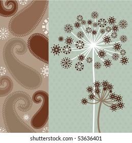 Stylischer Kronleuchter und Paisley
