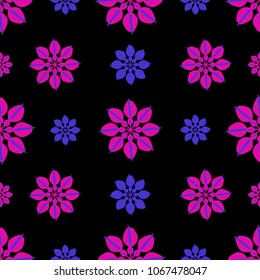 Stylized Dark Floral Seamless Pattern