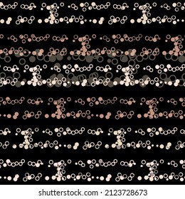 Stylized dark green and brown flowers on a black background.  Mandala ornament. 