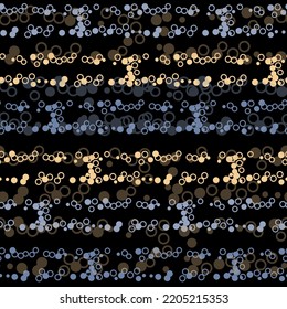 Stylized dark green and brown flowers on a black background.  Abstract dark colorful seamless pattern.