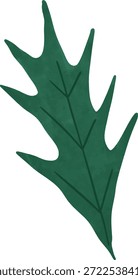 Estilizada hoja dibujada a mano verde oscuro