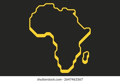 Mapa isométrico escuro estilizado do continente africano em um estilo simples. Mapa moderno do continente para infográficos, apresentações.