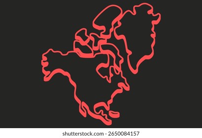 Mapa isométrico escuro estilizado do continente da América do Norte em um estilo simples. Mapa moderno do continente para infográficos, apresentações.