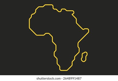 Mapa escuro estilizado do continente da África em um estilo simples. Mapa moderno do continente para infográficos, apresentações.