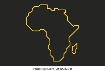 Mapa escuro estilizado do continente da África em um estilo simples. Mapa moderno do continente para infográficos, apresentações.