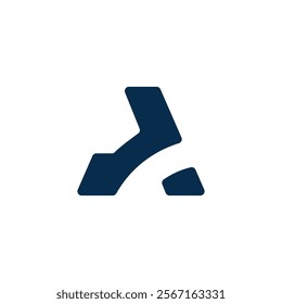 A stylized, dark navy blue capital letter "A" logo.