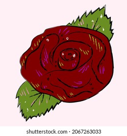 stylisches dunkelrotes Rosensymbol