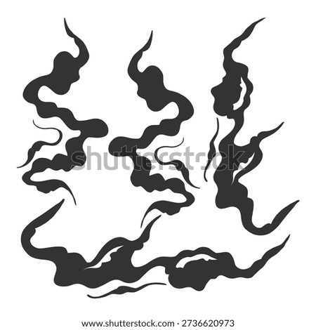 Stylized Dark Smoke Plumes Collection