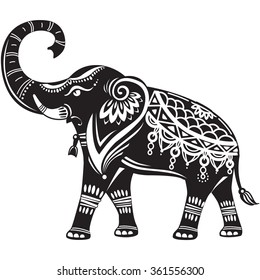 Stylized decorated elephant 