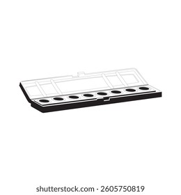 Stylized decorative elements, black and white graphic People viewing art, black and white sketch, simple design
