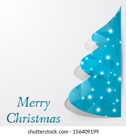 stylized decorative floral Christmas tree on decorative 