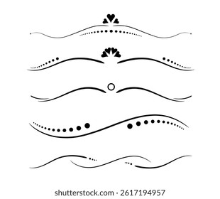Stylized Decorative Line Elements specifically designed for enhancing Graphic Design projects