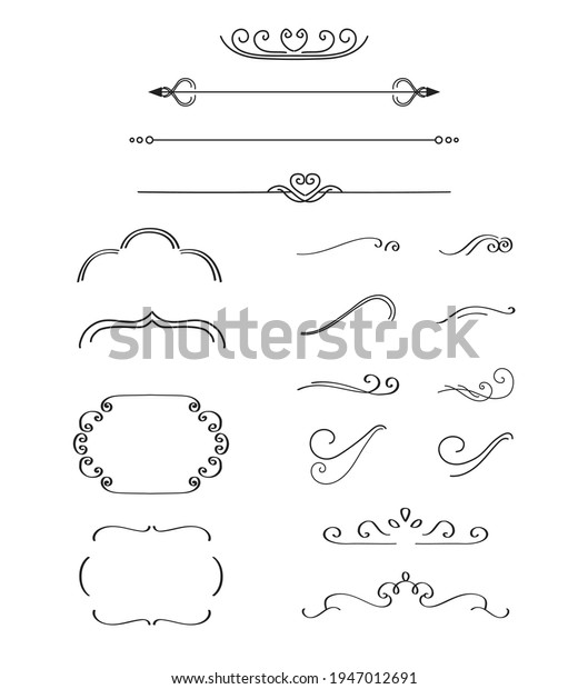 stylized decorative\
vintage borders and frames, text, paragraph, chapter dividers\
single line art black
