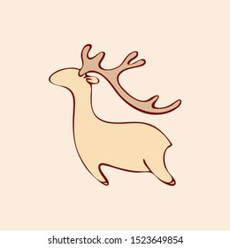stylized deer for christmas card
