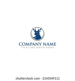 Stylized deer head logo design minimalist corporate branding icon